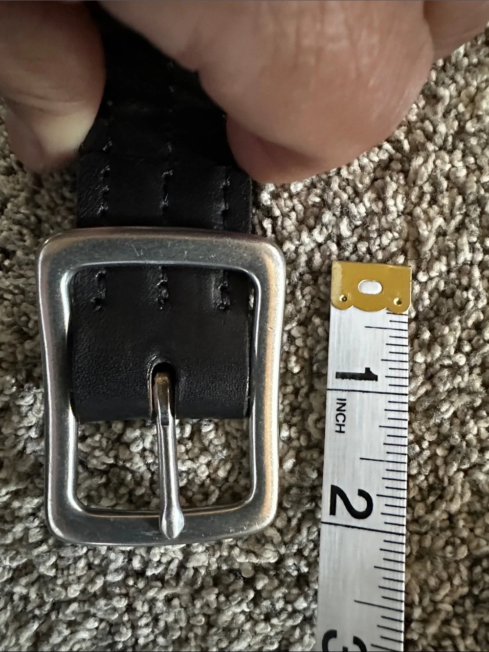 Red Wing Classic Black Leather Men's Belt with Silver Buckle